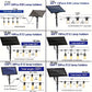 Luces de cadena solar de 60 pies / 100 pies con puerto USB y luces de patio solares de control remoto de larga duración para bombillas LED de energía solar regulables para bistró del mercado del jardín del porche