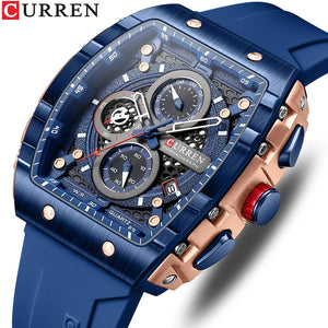 CURREN Moda hombre marca de relojes diseño cuadrado único lujo