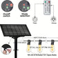 Luces de cadena solar de 60 pies / 100 pies con puerto USB y luces de patio solares de control remoto de larga duración para bombillas LED de energía solar regulables para bistró del mercado del jardín del porche